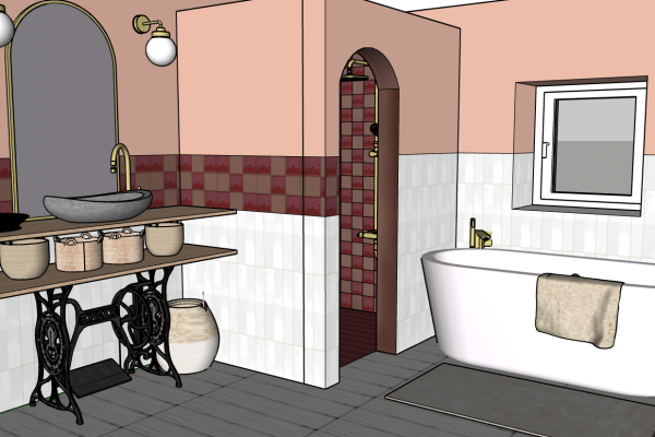 oser le bordeaux dans sa salle de bain pour la décoration intérieure